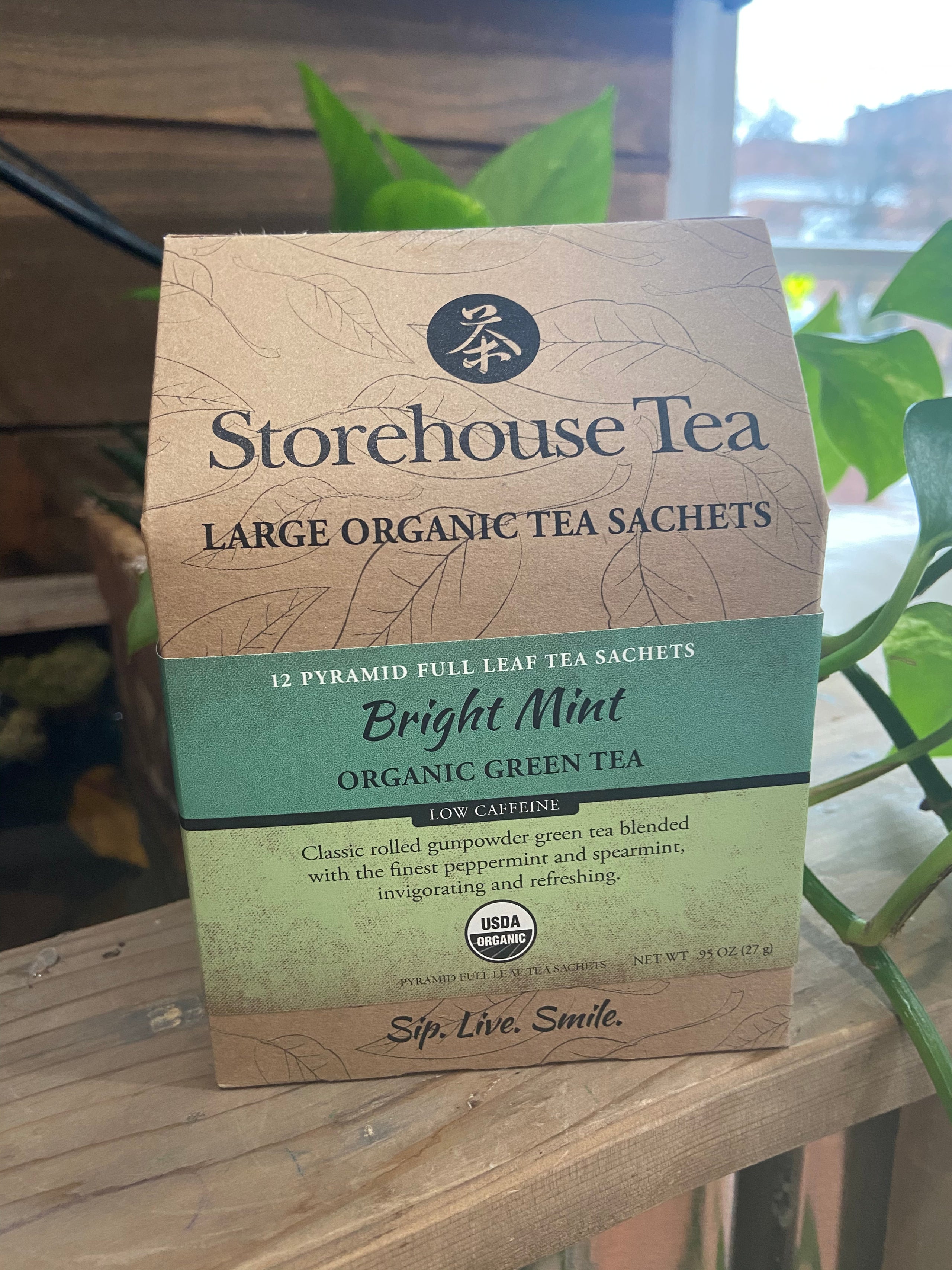 Storehouse Tea Organic Sachets Bright Mint Green Tea Low Caffeine